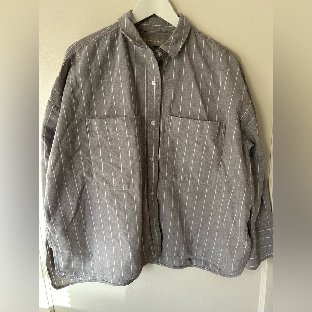 Everlane Gray Striped Jacket